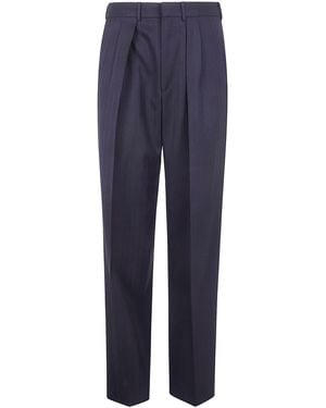 Tom Ford Solid Satin Stripe Double Pleat Pants - Blue