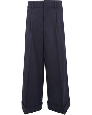 Comme des Garçons Wool Thick Gabardine Classic Pants - Blue
