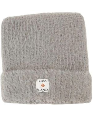 CASABLANCA "Fluffy" Nylon Square Hat - Grey
