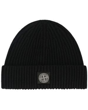 Stone Island Hat Wool Classic Beanie - Black