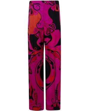 PUCCI Silk Twill Pants - Red