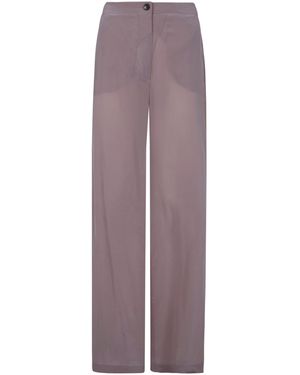 Seventy Mixed Silk Sand Wash Trousers - Purple