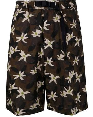 White Sand Short Bermuda Pants - Black