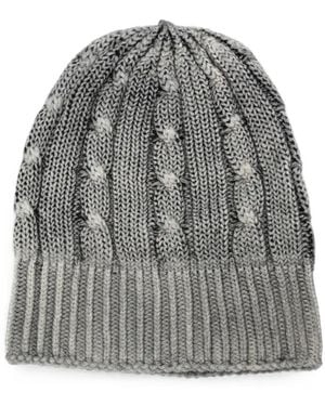 Avant Toi Hat Cashmere Hand Painted "Braided And Ribbed" - Grey