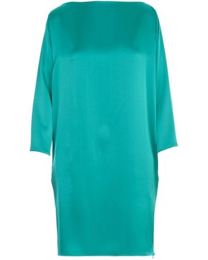 Gianluca Capannolo Nathalie Satin Boat Neck L/S Dress - Blue