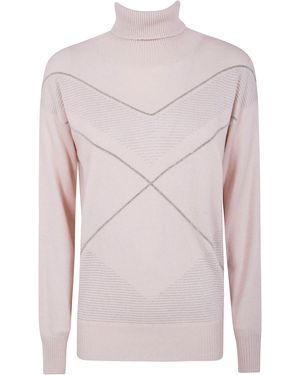 D.exterior D. Exterior High Neck Intarsio Lux - Pink