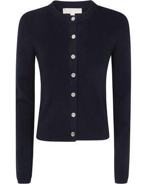 MICHAEL Michael Kors Sweater Ribbed Crewneck "Merino Rib Crewneck Card - Blue