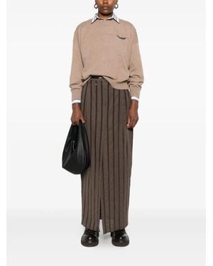 Brunello Cucinelli Cashmere Round Neck Jumper - Natural