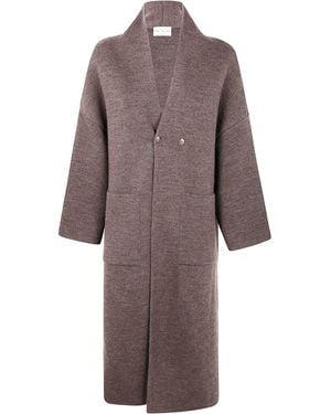Ma'ry'ya Long Coat Buttons Jaw - Brown