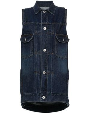 Sacai Sleeveless Denim Gilet - Blue