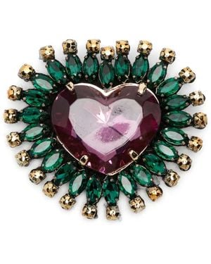 Essentiel Antwerp Heart Brooch "Koeur 2 Heart" - Green