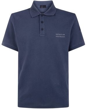 Moncler Short Sleeves Polo Shirt - Blue