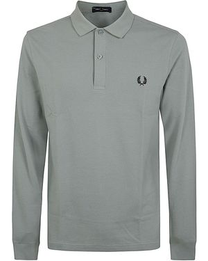 Fred Perry Long Sleeve Plain Shirt - Gray