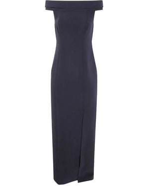 Ralph Lauren "Adlar" Short Sleeves Gown Long Dress - Blue