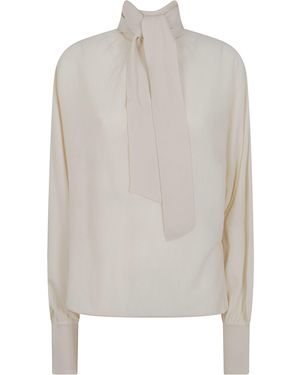 Zimmermann "Merino" Tie Neck Sweater - White