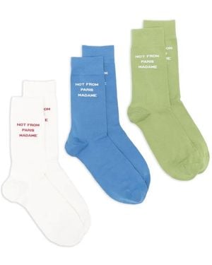 Drole de Monsieur 'Le Pack De Chaussettes Slogan' Socks - Blue