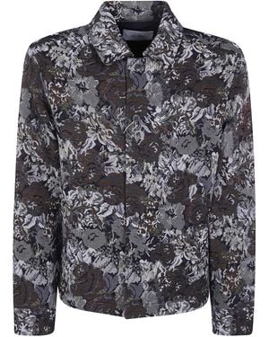 Les Deux Jacquard Overshirt "Rose" - Grey