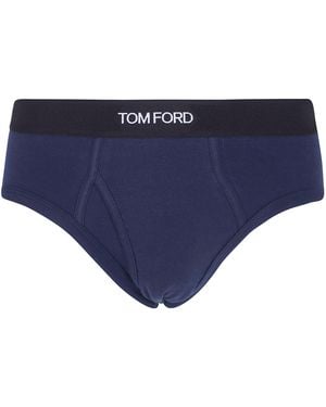 Tom Ford Underwear Cotton Stretch Jersey Brief - Blue