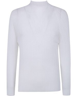Issey Miyake Woolly Pleats Bk Wt 66 Shirt - White