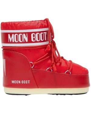 Moon Boot "Icon Moonboot" Low Nylon Boots - Red