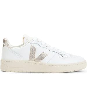 Veja V-10 Leather Extra Trainers By - White