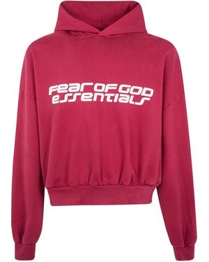 Fear Of God "Cropped Relaxed" Hoodie - Red