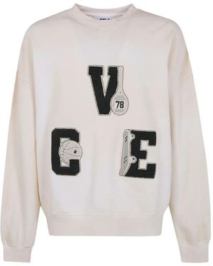 Golden Goose "Star" Boxi Crewneck Vintage Treatment Vce Patch S - White