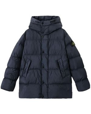 Stone Island Garment Dyed Crinkle Reps Ny Recycled Nylon Short Parka - Blue