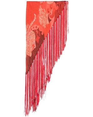 Etro Foulard With Fringe 50X50 - Red