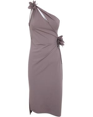 Coperni Asymmetric Mini Flower Gown - Purple