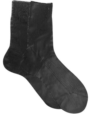 Maria La Rosa One Ribbed Laminated Socks - Black