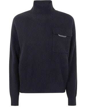Brunello Cucinelli Cashmere Turtleneck Jumper - Blue