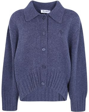 The Attico Sweater Cardigan "Shirt Neck" - Blue