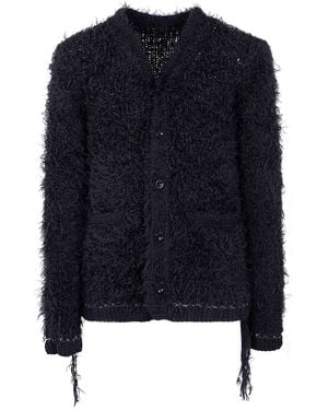 Sacai Furry Knit Cardigan - Blue