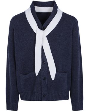 Sacai Wool Knit Cardigan - Blue