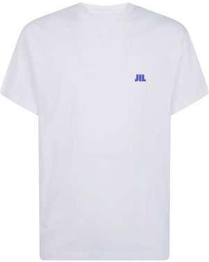 Jil Sander T-Shirt Manica Corta Ricamata "Crew Neck" - White