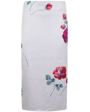 N°21 Canvas Midi Skirt - White