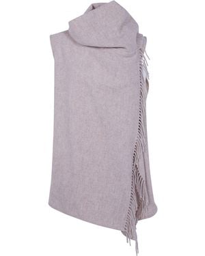 Fabiana Filippi Scarf Wool Blend Cape Vest - Purple