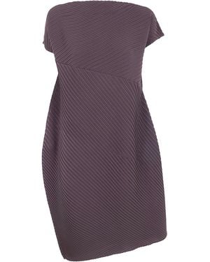 Issey Miyake "Plaster Pleats Solid" Volume Midi Dress - Purple