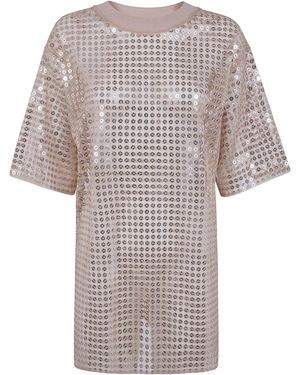 Fabiana Filippi "Campagna" Sequins Tshirt Blouse - White