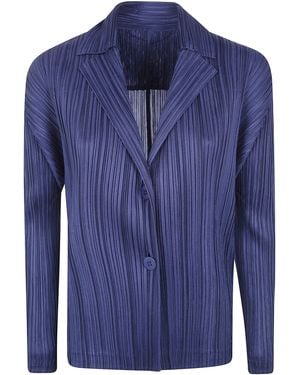 Pleats Please Issey Miyake Pleats Please By Issey Miyake "Pleats Jacket" Jacket - Blue