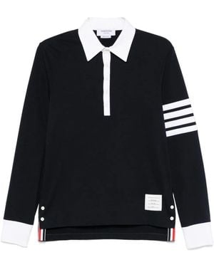 Thom Browne Classic Fit Long Sleeve Rugby - Black