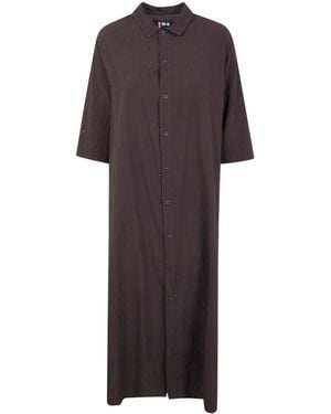 Labo.art Labo. Art "Acca" Rock Cotton Midi Dress - Brown