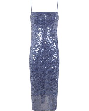 Ralph Lauren Woven "Slip Dress" Midi Dress - Grey