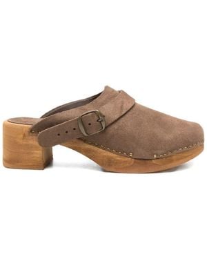 Bosabo Mule Cuir Daim T. 050 Con Tacco Medio - Marrone