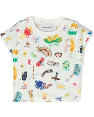 Bobo Choses Baby Funny Insect All Over T-Shirt - White