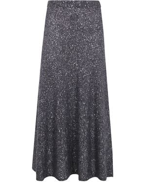 D.exterior D. Exterior Skirt Flared Soft Alpaca Flared Skirt - Grey