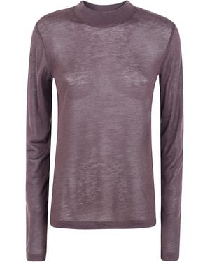 Filippa K Top Mock Neck "Lyocell Cashmere" - Purple