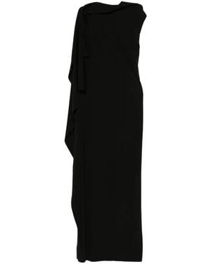 Max Mara Long Asymmetrical 'Nicchia' Dress - Black
