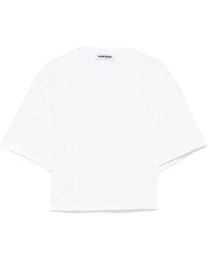 DARKPARK Doyle Cropped Draped Short Sleeve Tee By - White